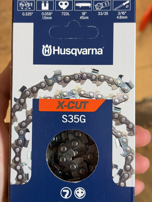 Husqvarna Chainsaw Chain for 18″ Bar 0.325″ – 1.5 mm, 72 DL