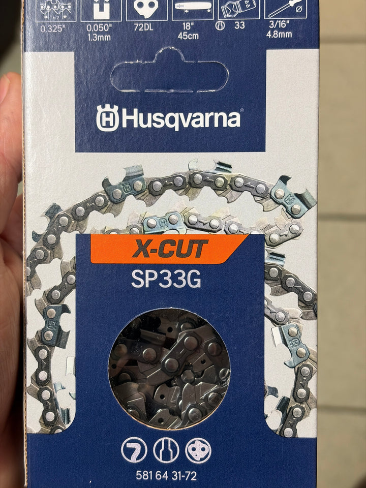 Husqvarna Chainsaw Chain for 18″ Bar 0.325″ – 1.3 mm, 72 DL