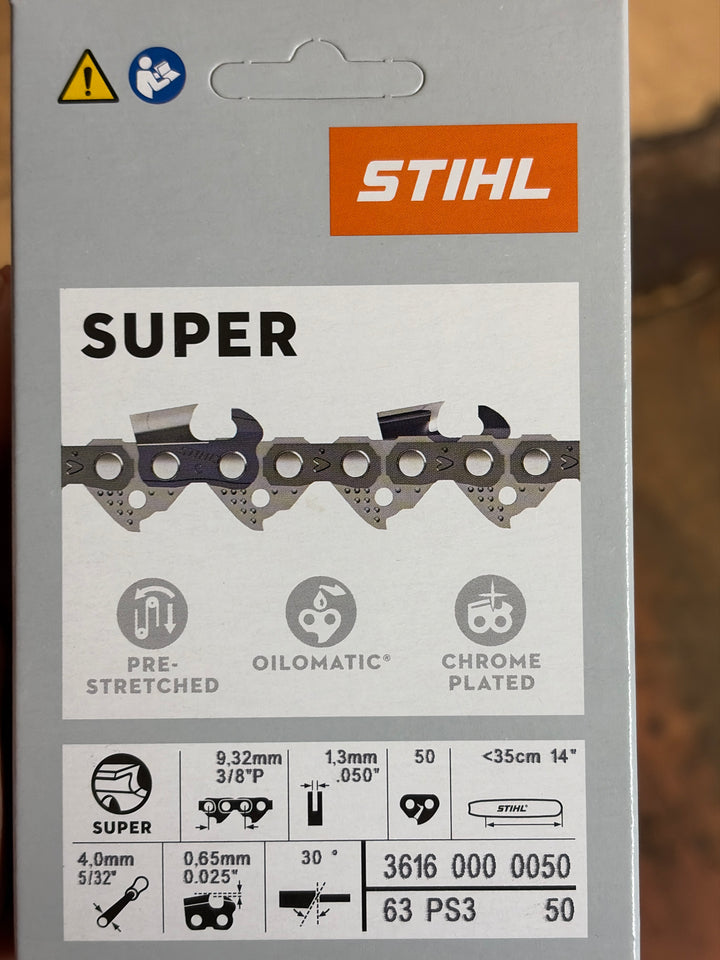 STIHL Super PS3 Chainsaw Chain for 14″ Bar 3/8″ – 1.3 mm, 50 DL