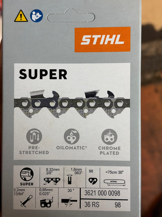 STIHL Chainsaw Chain for 30″ Bar 3/8″ – 1.6 mm, 98 DL