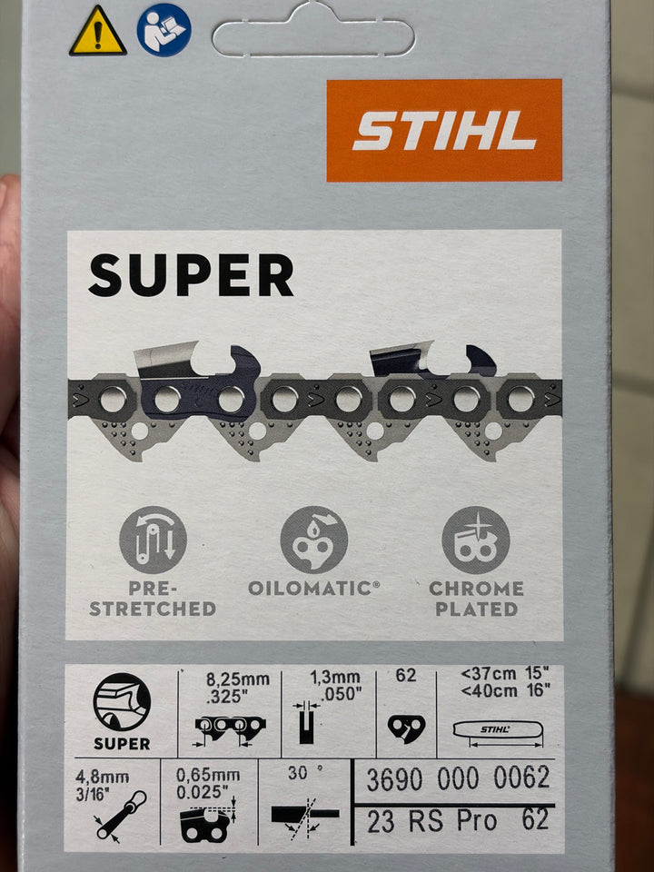 STIHL Chainsaw Chain for 15/16″ Bar 0.325″ – 1.3 mm, 62 DL