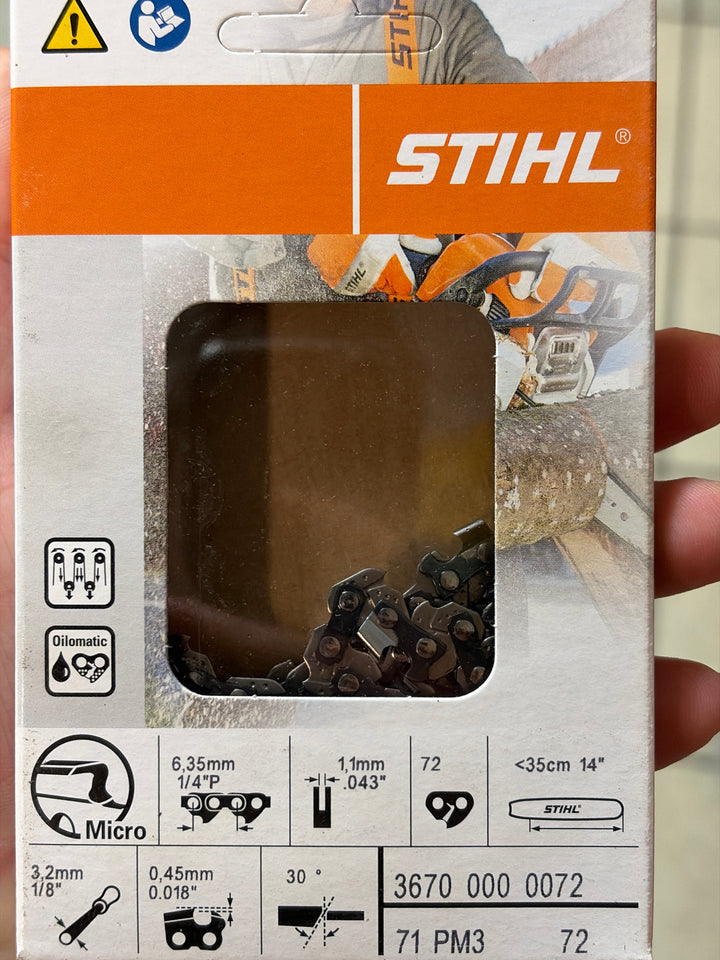 STIHL Chainsaw Chain for 14″ Bar 1/4″ – 1.1 mm, 72 DL