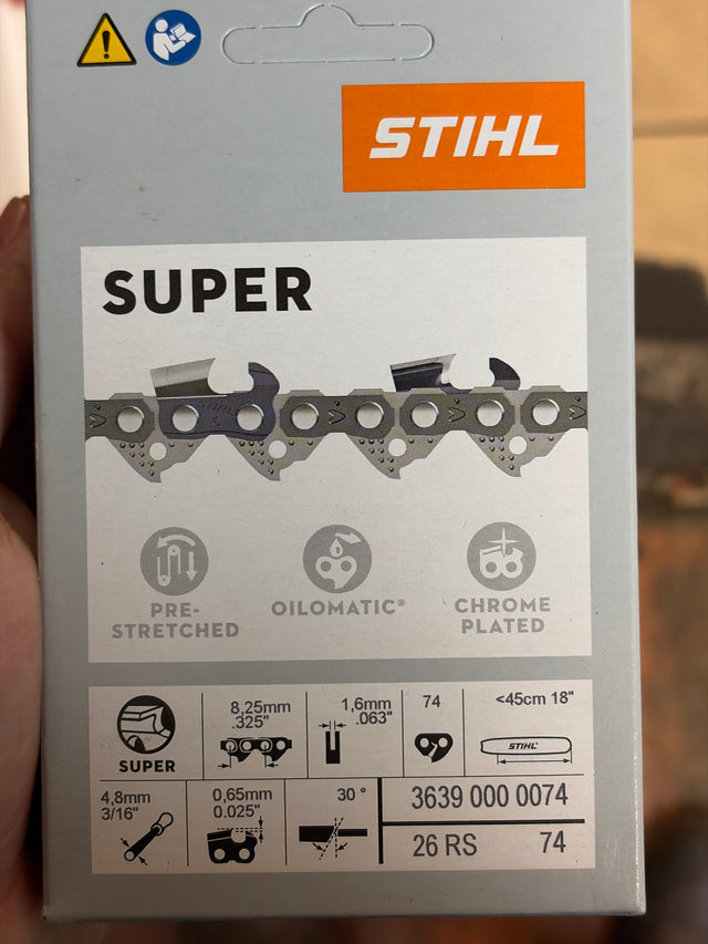 STIHL Chainsaw Chain for 18″ Bar 0.325″ – 1.6 mm, 74 DL