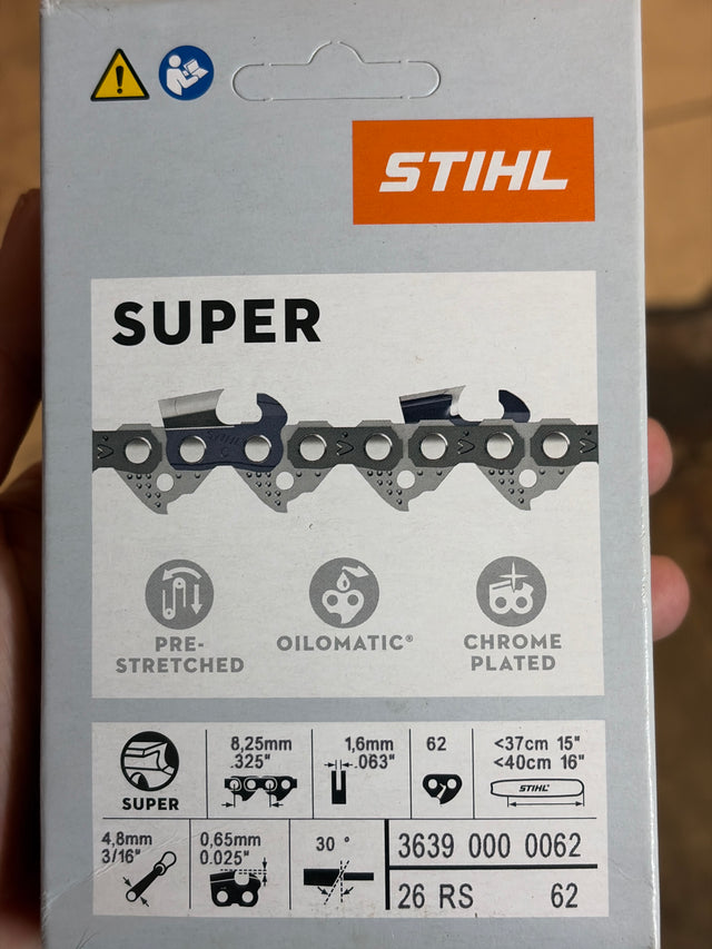STIHL Chainsaw Chain for 15/16″ Bar 0.325″ – 1.6 mm, 62 DL