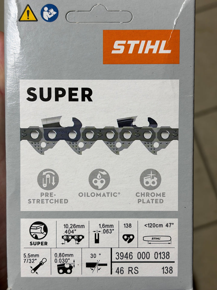 STIHL Chainsaw Chain for 47″ Bar 0.404″ – 1.6 mm, 138 DL