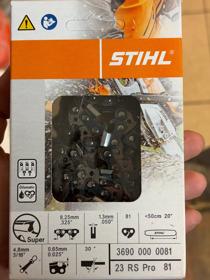 STIHL Chainsaw Chain for 20″ Bar 0.325″ – 1.3 mm, 81 DL