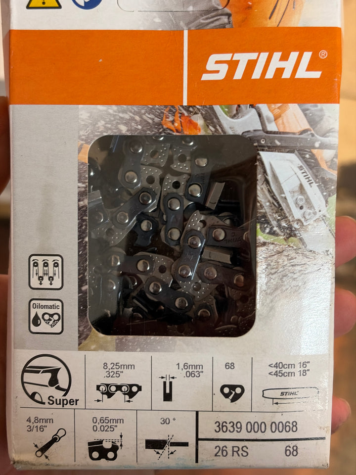 STIHL Chainsaw Chain for 16/18″ Bar 0.325″ – 1.6 mm, 68 DL
