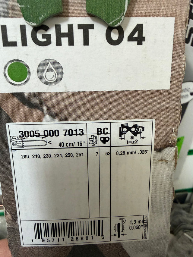 STIHL 16″ Light 04 Guide Bar, 1.3 mm, 62 DL, 0.325″